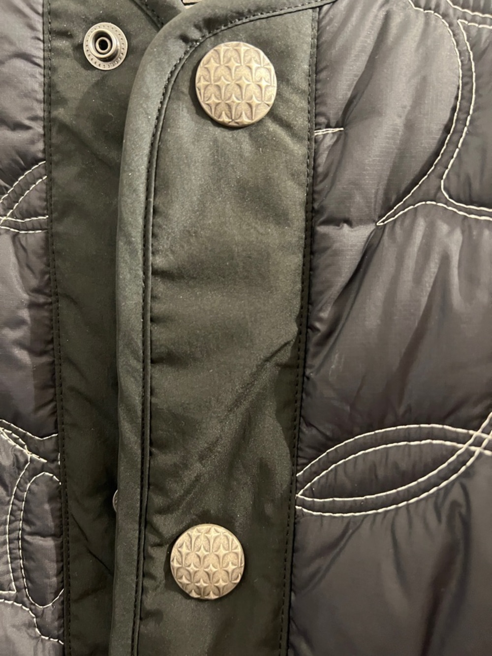 ADIDAS X THUG CLUB Black Quilted Jacket with White Three Stripes - Picture 4 of 5